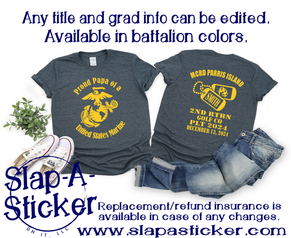 GOLF Company Grad Shirt Pre-Designed (F-9 B-318) - USMC PARRIS ISLAND OR SAN DIEGO (Insured against grad date changes)