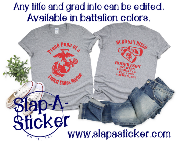 1-16-26 CHARLIE CO - USMC - MCRD SAN DIEGO - PRE-DESIGNED SHIRTS (F-9 B-318)   - ALL ORDERS SHIP 3 WEEKS FROM ORDER DATE