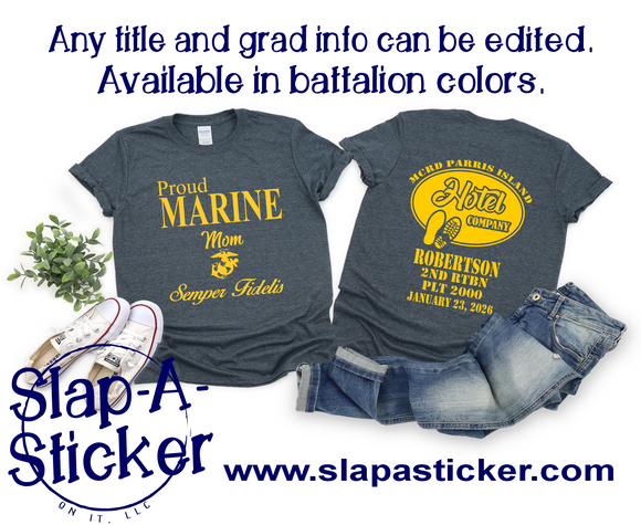 1-23-26 HOTEL CO - USMC - MCRD PARRIS ISLAND - PRE-DESIGNED SHIRTS (F-10 B-448) - ALL ORDERS SHIP 3 WEEKS FROM ORDER DATE
