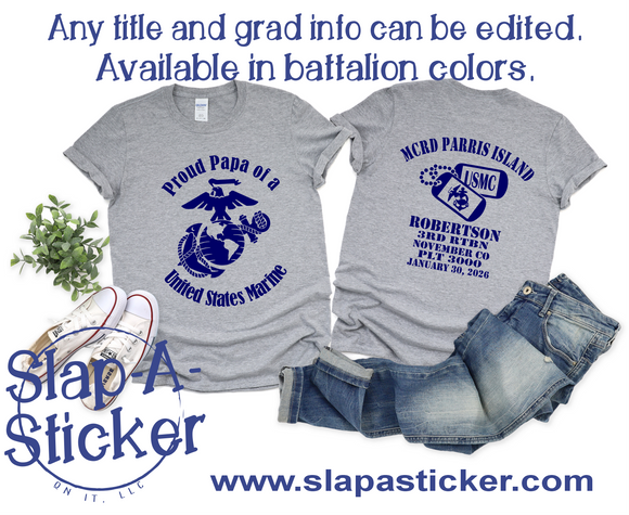 1-30-26 NOVEMBER CO - USMC - MCRD PARRIS ISLAND - PRE-DESIGNED SHIRTS (F-9 B-318)   - ALL ORDERS SHIP 3 WEEKS FROM ORDER DATE