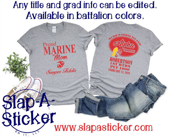 2-13-26 ALPHA CO - USMC - MCRD PARRIS ISLAND - PRE-DESIGNED SHIRTS (F-10 B-448) - ALL ORDERS SHIP 3 WEEKS FROM ORDER DATE