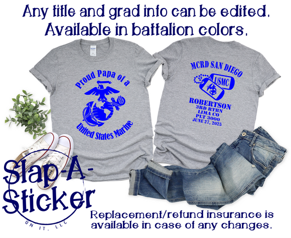 6-27-25 Grad Date - LIMA Company USMC MCRD SAN DIEGO  - Grad Shirt Pre-Designed (F-9 B-318) This shirt is guaranteed in time for graduation if ordered by 5/21/25.  After that date we try our best, but will not guarantee.