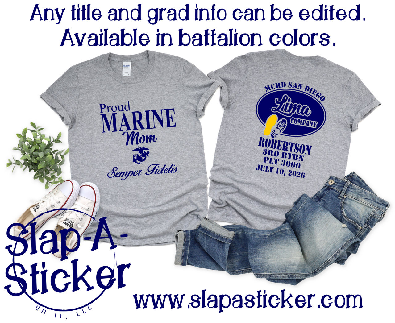 7-10-26 LIMA CO - USMC - MCRD SAN DIEGO - PRE-DESIGNED SHIRTS (F-10 B-448) - ALL ORDERS SHIP 3 WEEKS FROM ORDER DATE