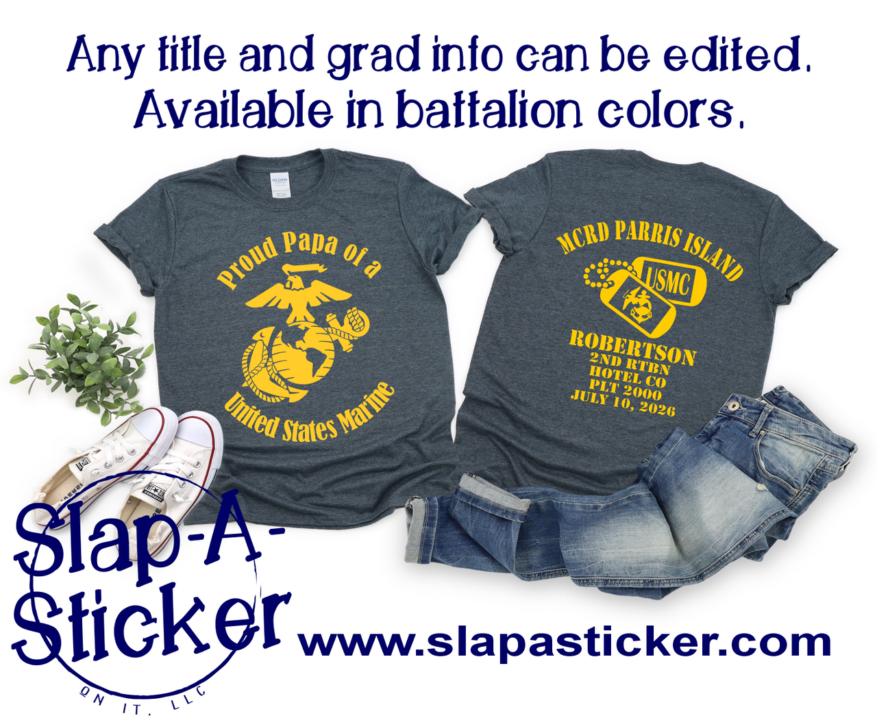 7-10-26 HOTEL CO - USMC - MCRD PARRIS ISLAND - PRE-DESIGNED SHIRTS (F-9 B-318)   - ALL ORDERS SHIP 3 WEEKS FROM ORDER DATE