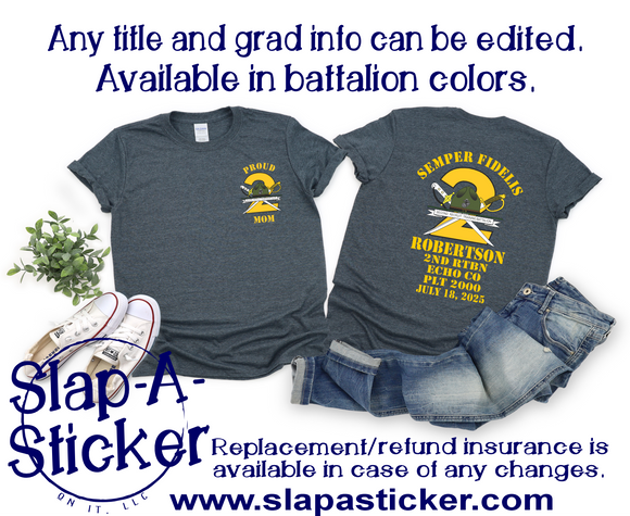 7-18-25 Grad Date - ECHO Company USMC MCRD SAN DIEGO  - Grad Shirt Pre-Designed (L-2001 B-2002) This shirt is guaranteed in time for graduation if ordered by 6/11/25.  After that date we try our best, but will not guarantee.