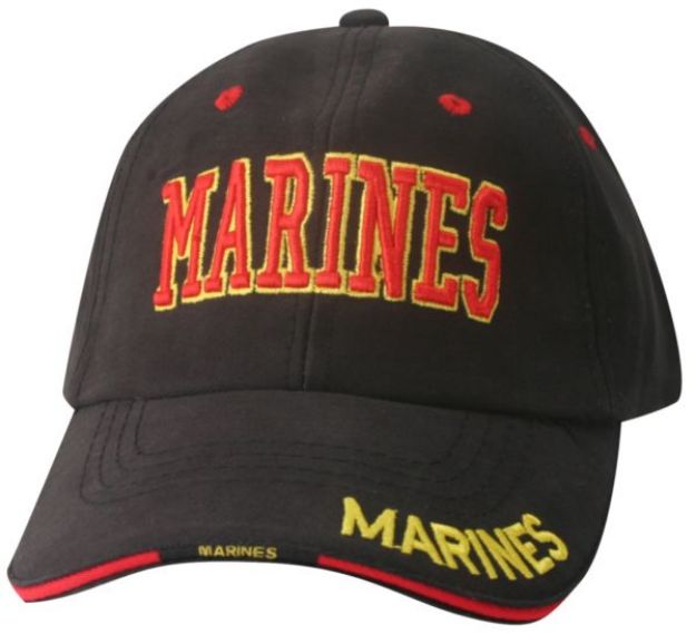 MARINES Embroidered over 3D Foam on Red Ball Cap