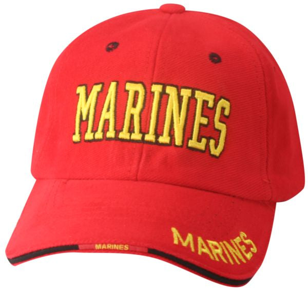 MARINES Embroidered over 3D Foam on Red Ball Cap