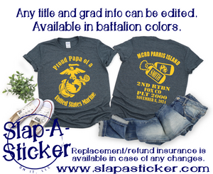 FOX Company Grad Shirt Pre-Designed (F-9 B-318) - USMC PARRIS ISLAND OR SAN DIEGO (Insured against grad date changes)