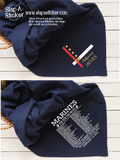 USMC Dress Blues Themed Roster Blanket - PLEASE DO NOT ORDER THIS ITEM WITH GRAD SHIRTS.  IT WILL SHIP AFTER GRADUATION.