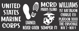 DIY CRUCIBLE LANTERN STICKERS - MCRD PARRIS ISLAND OR MCRD SAN DIEGO - FREE PERSONALIZATION - THESE WILL SHIP WITHIN 2 WEEKS IF ORDERED WITHOUT SHIRTS.  IF ORDERED WITH SHIRTS, THEY WILL SHIP IN 3 WEEKS.  PLEASE ALLOW 3-5 DAYS FOR TRANSIT.