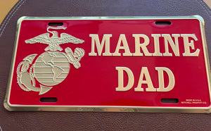 Car License Plate - USMC - Marine Dad