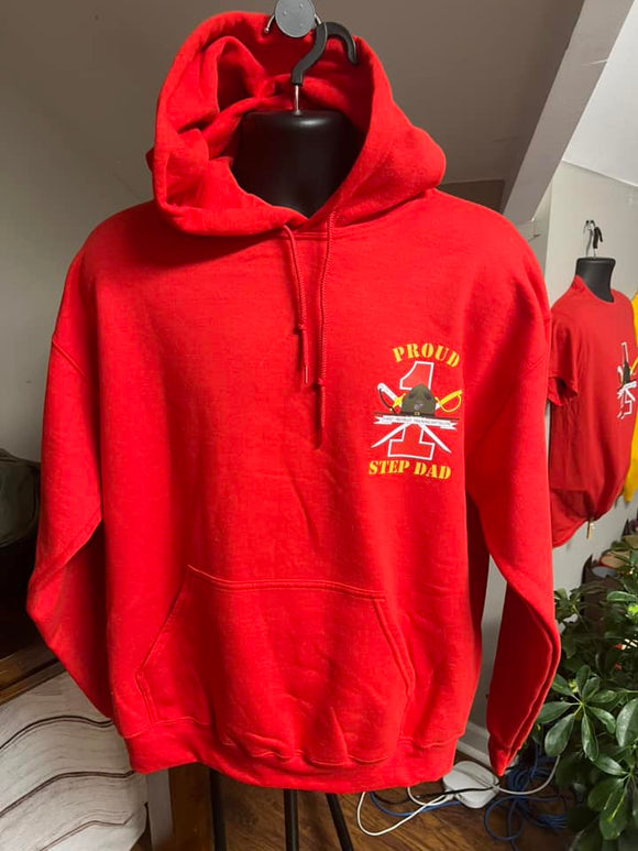 Gildan Large red Step Dad Hoodie