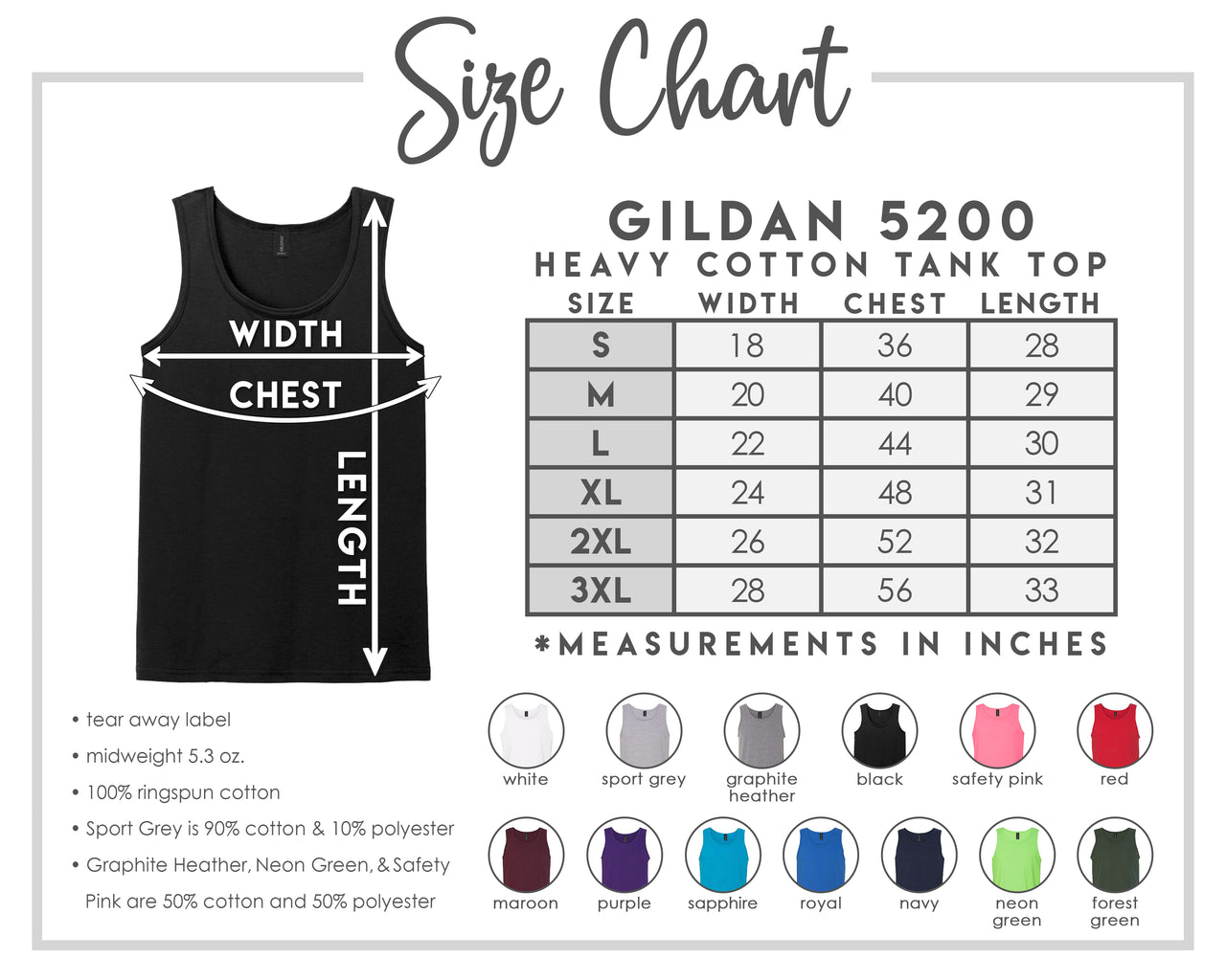 GILDAN 2200 Unisex Heavy Cotton Tank Top - BUILD YOUR OWN SHIRT