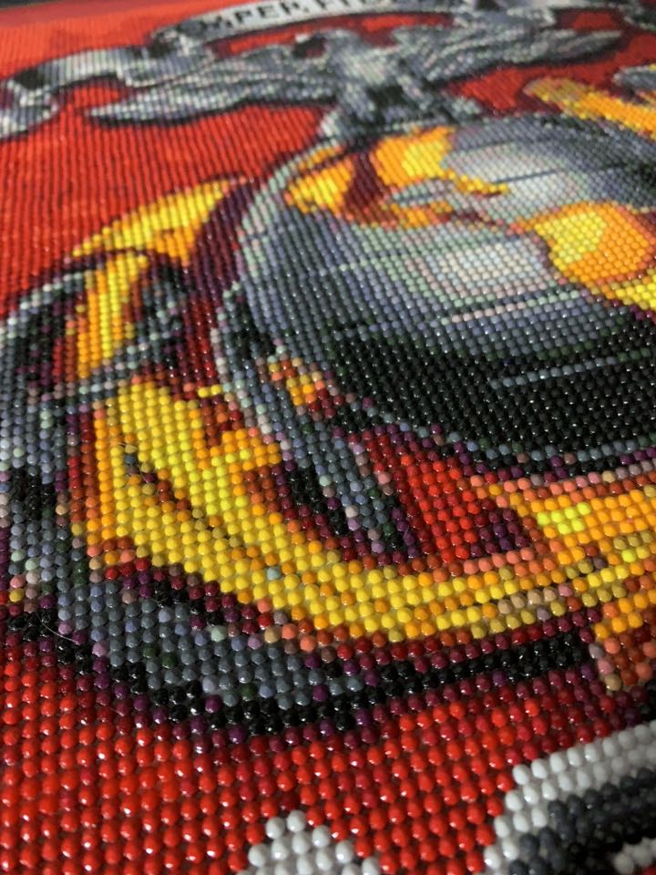 USMC Bead Art - Handmade - Approx:13"X17" PRE-ORDER ONLY - IF YOU INCLUDE THIS ITEM WITH A SHIRT ORDER, YOU WILL BE INVOICED AN ADDITIONAL SHIPPING CHARGE.