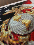 USMC Bead Art - Handmade - Approx:9"X13" AVAILABLE TO SHIP NOW