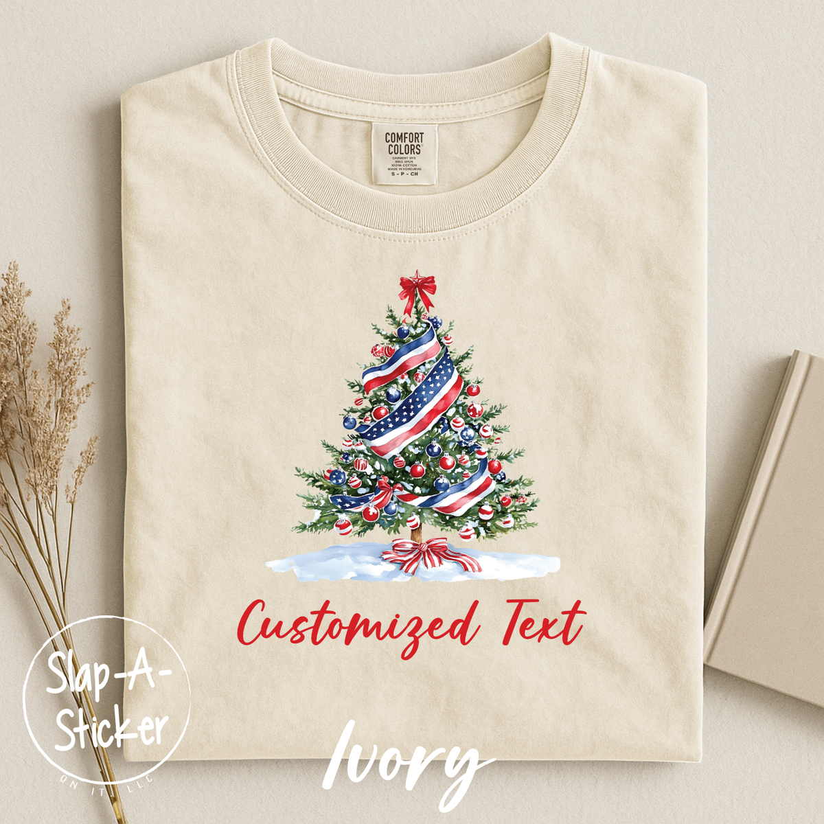 USMC - DESIGN# CHRISTMAS 2026 - 1  - SLAP-A-STICKER ON IT - COMFORT COLORS -  1717 TEE