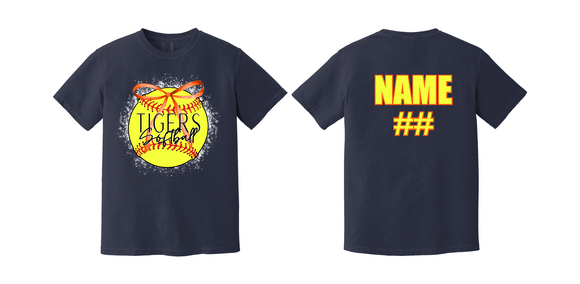Design a TEE with ME - Softball Tee with back Name & Number - Comfort Colors or Gildan