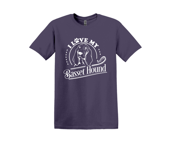 Design a TEE with ME - I love my Basset Hound - Comfort Colors or Gildan
