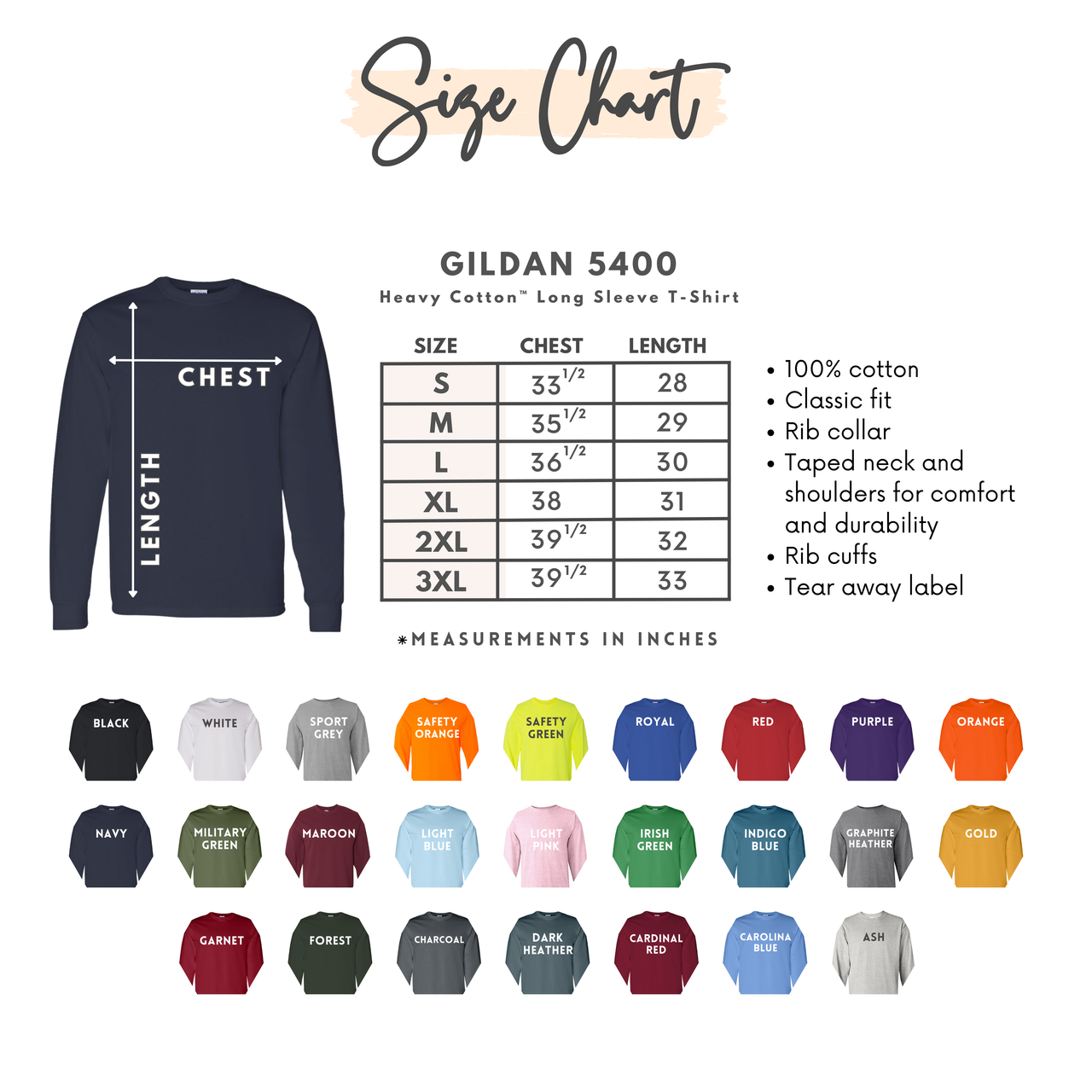 GILDAN 5400 Unisex Tee LONG SLEEVED - BUILD YOUR OWN SHIRT