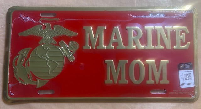 Car License Plate - USMC - Marine Mom