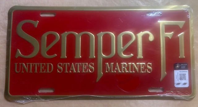 Car License Plate - USMC - Semper Fi