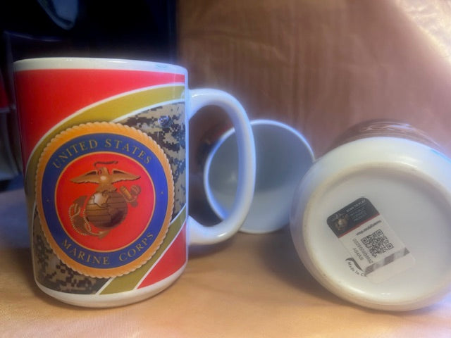 Coffee Mug Heavy Ceramic 15 oz - USMC Crest