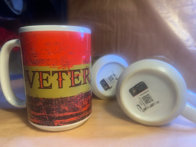 Coffee Mug Heavy Ceramic 15 oz - USMC - "Veteran"