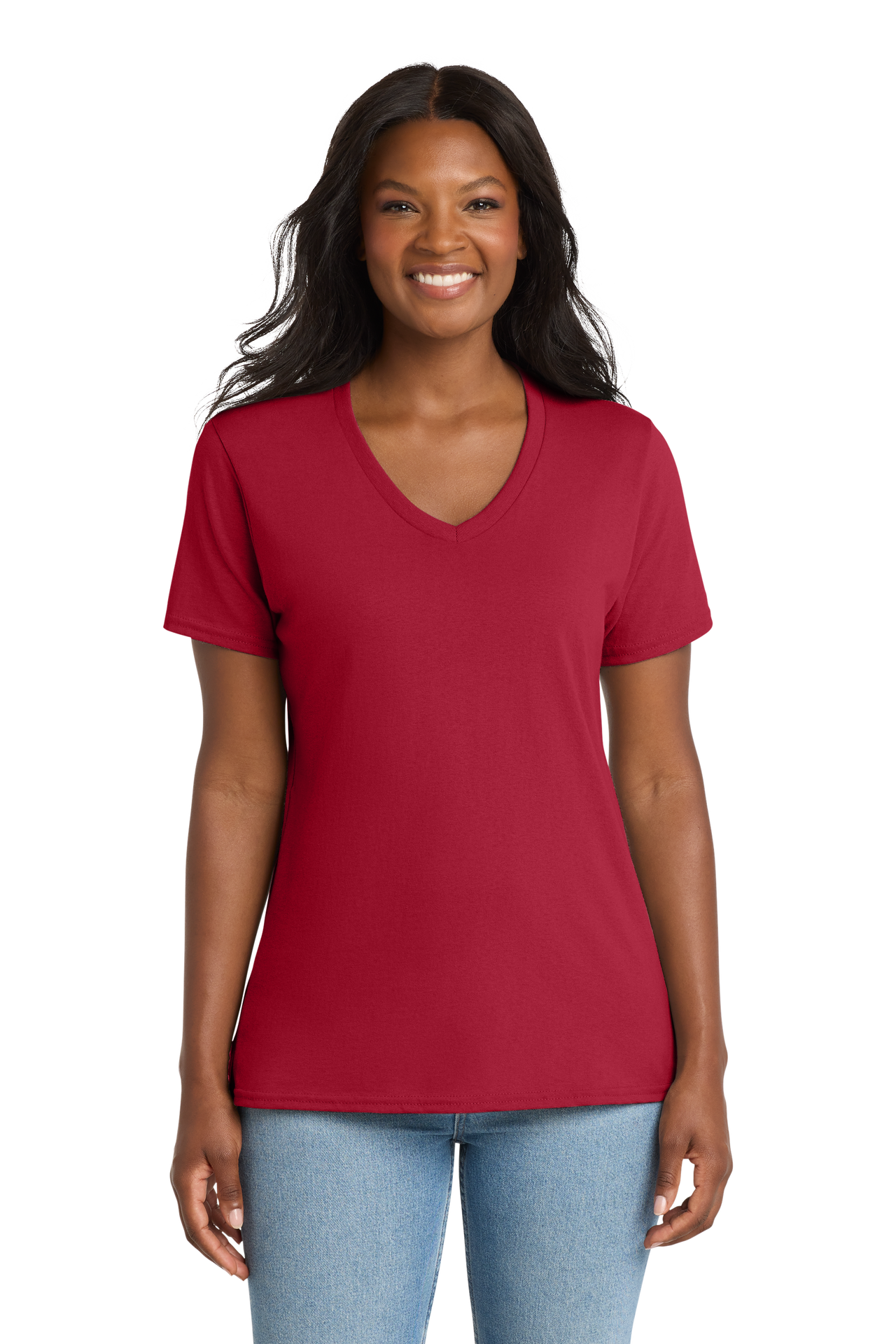 PORT & CO Core Cotton LADIES V-NECK TEE (LPC54V) - BUILD YOUR OWN SHIRT