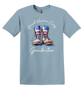 USMC TEE WATERCOLOR BOOTS - FREE PERSONALIZATION