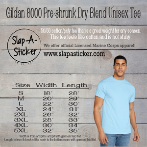 DESIGN YOUR OWN SHIRT - Gildan Unisex Tee 8000 Dry Blend Pre-shrunk - Insurance against grad date changes included!