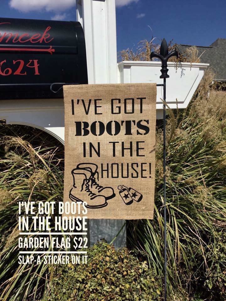 GARDEN FLAG - I'VE GOT BOOTS IN THE HOUSE