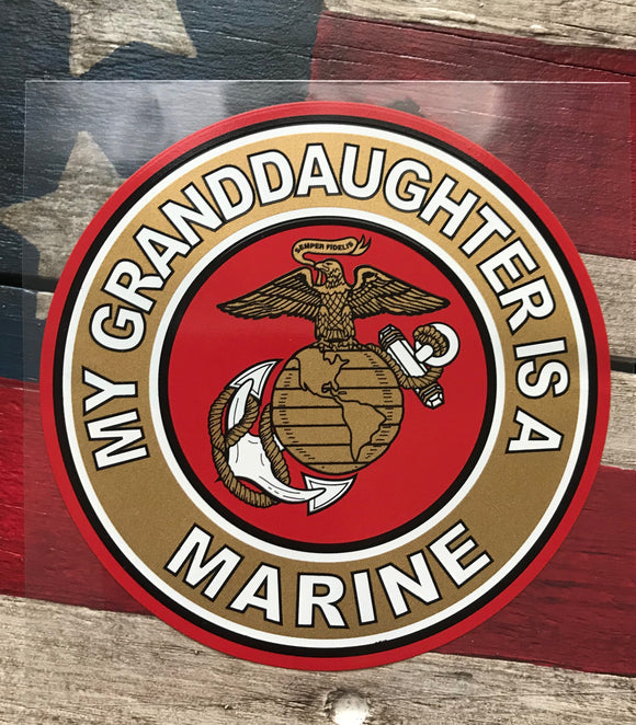 My Granddaughter is a Marine sticker