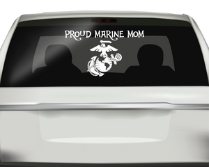 Large Car Decal - "Proud Marine Mom (or other relationship)" 401