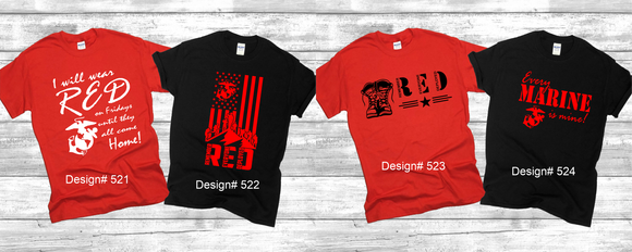 RED Friday Tee - Please select the design you would like on the front and we will put your Marine's name on the back.